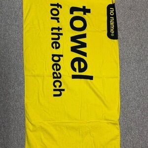 Yellow Beach Towel - Bold Text Design
